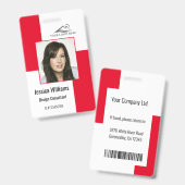 Aangepaste moderne bedrijfspas rode kleur voor wer badge (Voor- en achterkant)