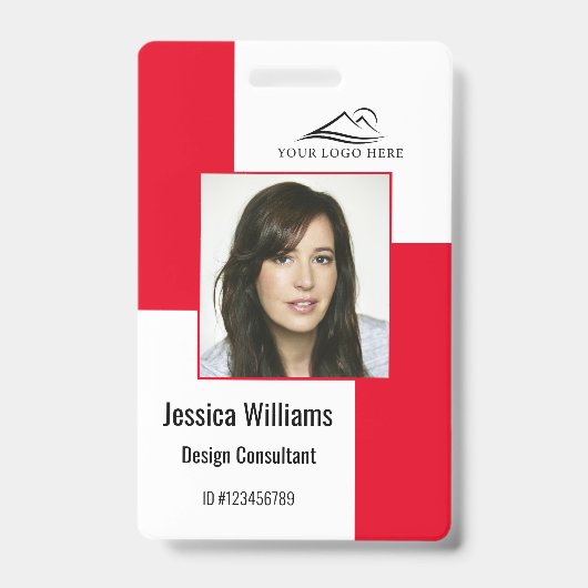 Aangepaste moderne bedrijfspas rode kleur voor wer badge (Voorzijde)