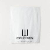 Aangepaste Moderne Bedrijfstabel Runner Banner Wit Wandkleed (Voorkant)