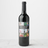 Aangepaste moderne begrafenis 6 Foto Collage Wijn Etiket (Voorkant)