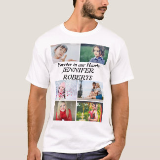 Aangepaste moderne begrafenis 6 Fotocollage T-Shir T-shirt