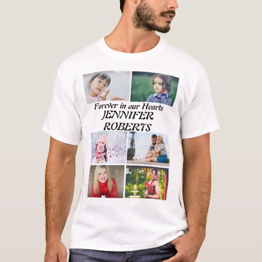 Aangepaste moderne begrafenis 6 Fotocollage T-Shir T-shirt (Voorkant)