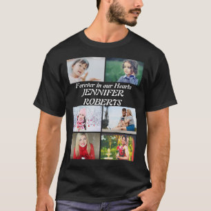 Aangepaste moderne begrafenis 6 Fotocollage T-Shir T-shirt