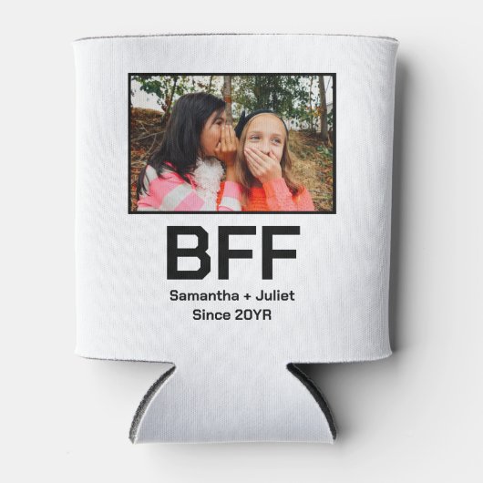 Aangepaste moderne beste vriend voor altijd foto blikjeskoeler (Voorkant)