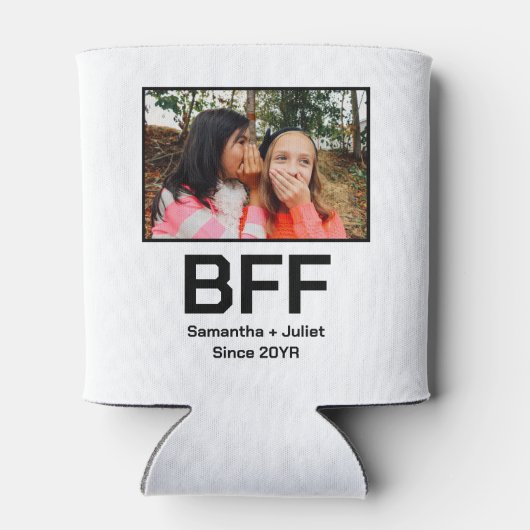 Aangepaste moderne beste vriend voor altijd foto blikjeskoeler (Achterkant)