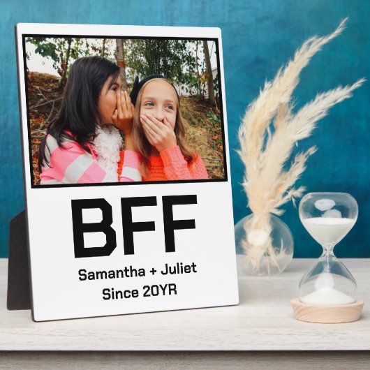 Aangepaste moderne beste vriend voor altijd foto fotoplaat (Zijkant)