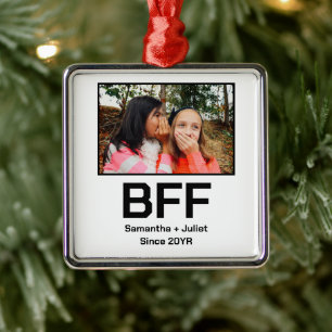 Aangepaste moderne beste vriend voor altijd foto metalen ornament