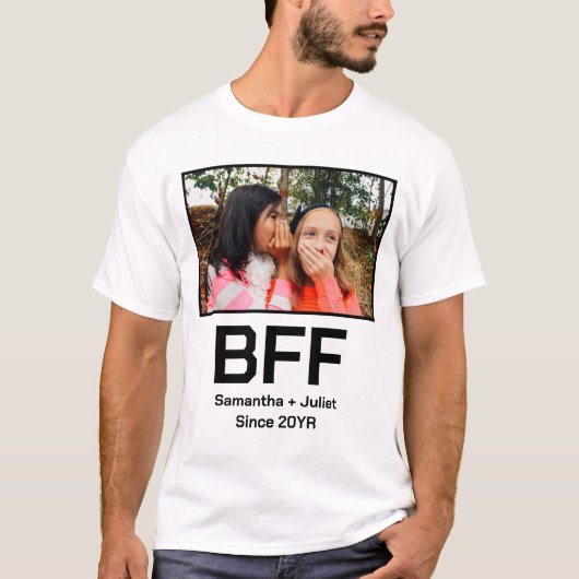 Aangepaste moderne beste vriend voor altijd foto t-shirt (Voorkant)