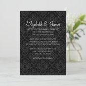 Aangepaste moderne Black Damask Wedding-uitnodigin Kaart (Staand voorkant)