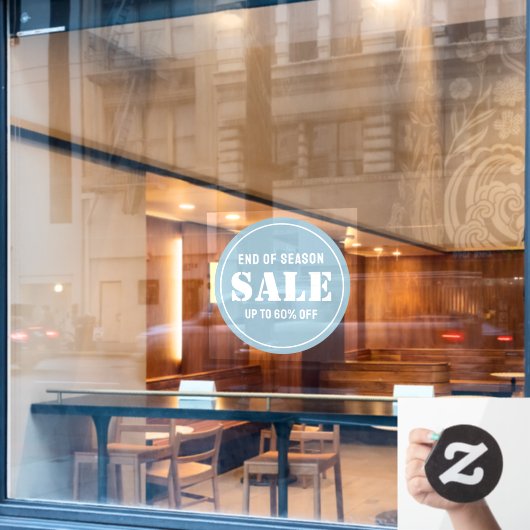 Aangepaste moderne blauwe bedrijfsopslag uitverkoo raamsticker (Cafe Raam)
