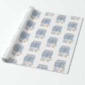 Aangepaste moderne blauwe één domme gans eerste ve cadeaupapier (Uitgerold)