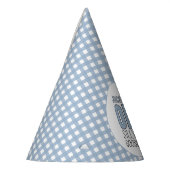 Aangepaste moderne blauwe één domme gans eerste ve feesthoedjes (Links)