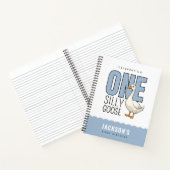 Aangepaste moderne blauwe één domme gans eerste ve notitieboek (Binnen)
