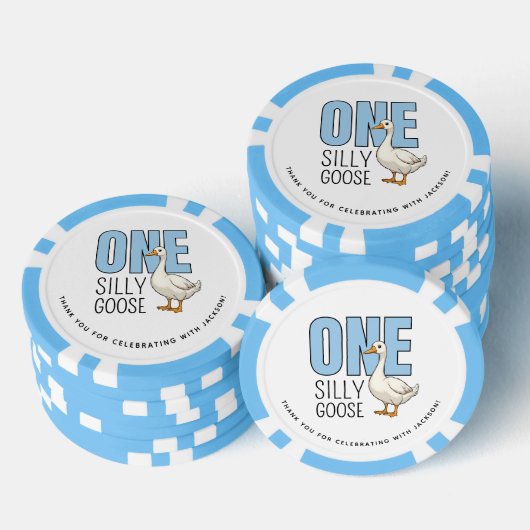 Aangepaste moderne blauwe één domme gans eerste ve poker chips (Opstapeling)
