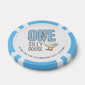 Aangepaste moderne blauwe één domme gans eerste ve poker chips (Enkel)