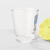 Aangepaste Moderne Blauwe Eén Dwaas Gans Eerste Ve Shot Glas (Links)