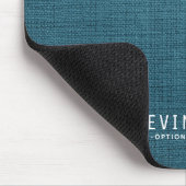 Aangepaste moderne blauwe linnen textuur muismat (Hoek)