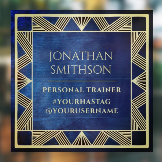 Aangepaste moderne blauwe mannelijke sportschool p raamsticker