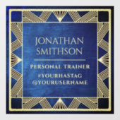 Aangepaste moderne blauwe mannelijke sportschool p raamsticker (Vel)