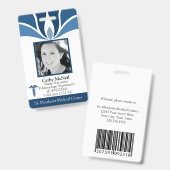 Aangepaste moderne blauwe medische ID-kaart voor z Badge (Voor- en achterkant)