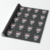 Aangepaste moderne blauwe roze Halloween suiker sc Cadeaupapier (Uitgerold)