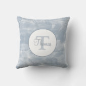 Aangepaste, moderne, blauwe Waterverf penseelstrek Kussen (Achterkant)