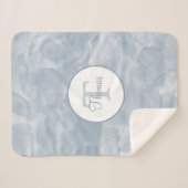 Aangepaste, moderne, blauwe Waterverf penseelstrek Sherpa Deken (Voorkant (horizontaal))