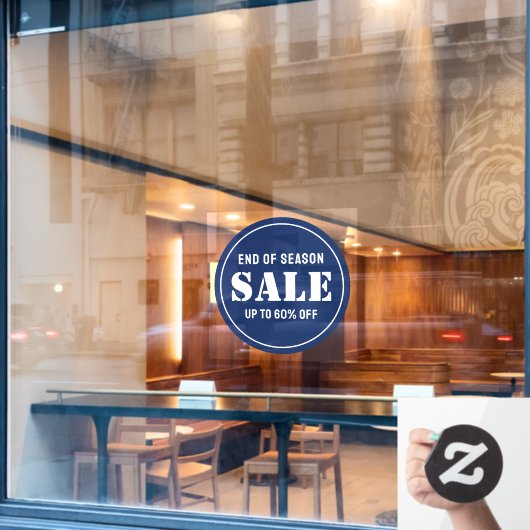 Aangepaste moderne blauwe winkeluitverkoop raamsticker (Cafe Raam)