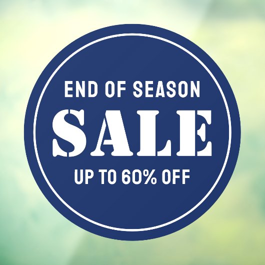 Aangepaste moderne blauwe winkeluitverkoop voor be raamsticker (Vel 3)