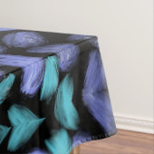 Aangepaste, moderne blauwgroen en blauwe bladen vo tafelkleed (Voorbeeld)