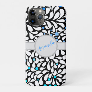 Aangepaste, moderne bloemen blauw blauwgroen ombre Case-Mate iPhone case