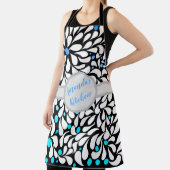 Aangepaste, moderne bloemen blauw blauwgroen ombre schort (Insitu)