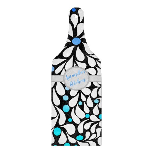 Aangepaste, moderne bloemen blauw blauwgroen ombre snijplank (Voorkant)