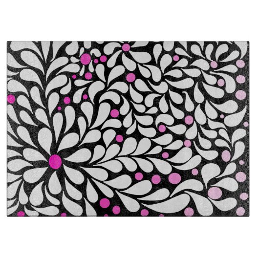Aangepaste, moderne bloemen met roze ombre snijplank (Voorkant)