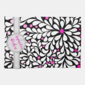 Aangepaste, moderne bloemen met roze ombre theedoek (Horizontaal)