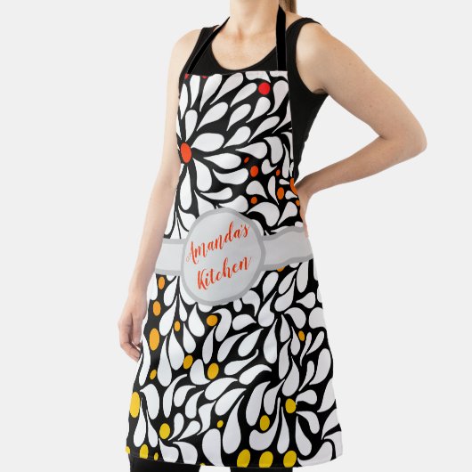 Aangepaste, moderne bloemen warm formaat afdrukken schort (Insitu)