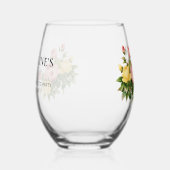 Aangepaste Moderne Bloemenbruid Bachelorette Party Wijnglas Zonder Voet (Links)