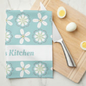 Aangepaste moderne bloemenkeukenhanddoek theedoek (Quarter Fold)