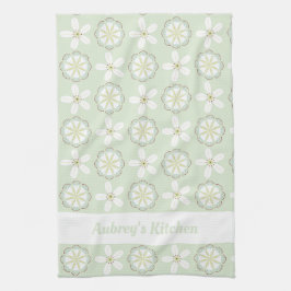 Aangepaste moderne bloemenkeukenhanddoek theedoek