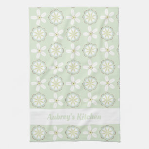 Aangepaste moderne bloemenkeukenhanddoek theedoek