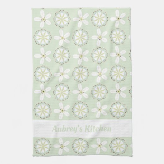 Aangepaste moderne bloemenkeukenhanddoek theedoek (Verticaal)