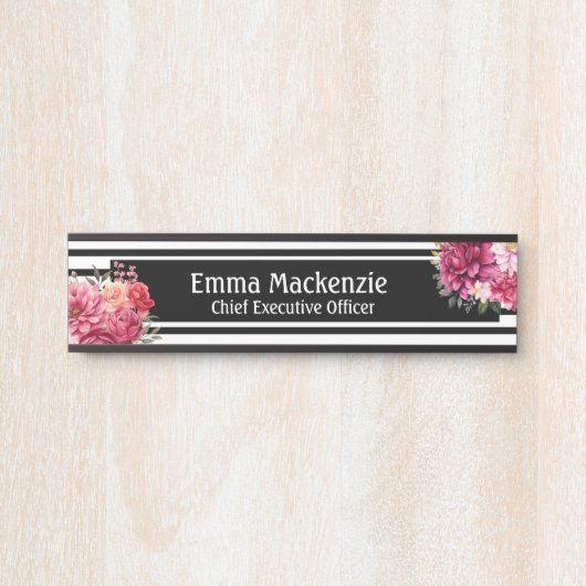 Aangepaste moderne bloemnaam Bord Kantoor deurteke Deurbordje (Voorkant)