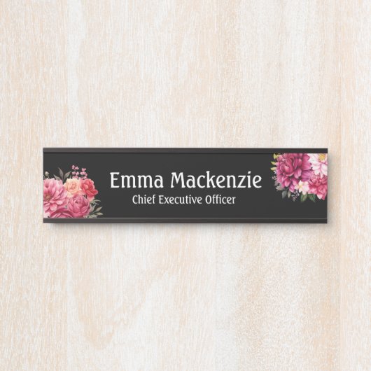 Aangepaste moderne bloemnaam Bord Kantoor deurteke Deurbordje (Voorkant)