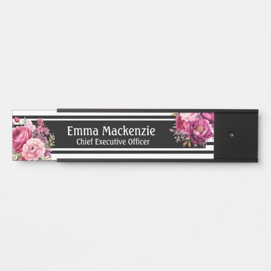 Aangepaste moderne bloemnaam Bord Kantoor deurteke Deurbordje (Voorkant)
