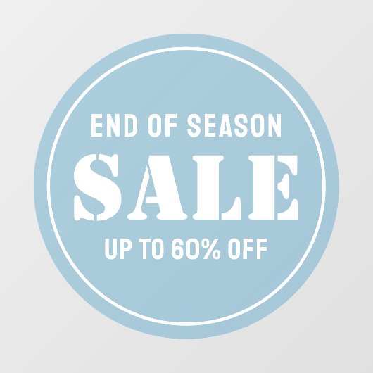 Aangepaste moderne Blue Business Store Sale Raamsticker (Vel)