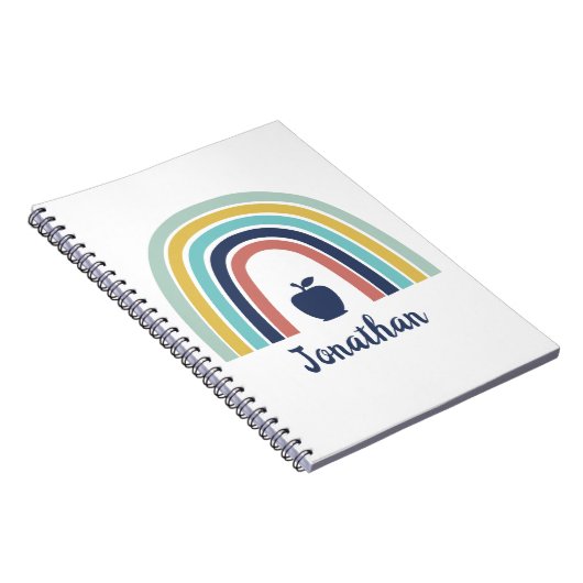 Aangepaste moderne boho appel fruit regenboog notitieboek (Rechterzijde)