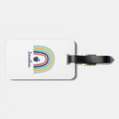 Aangepaste moderne boho-appelregenboog bagagelabel (Achterkant horizontaal)