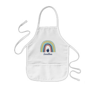 Aangepaste moderne boho-appelregenboog kinder schort