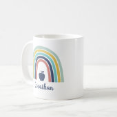Aangepaste moderne boho-appelregenboog koffiemok (Voorkant links)