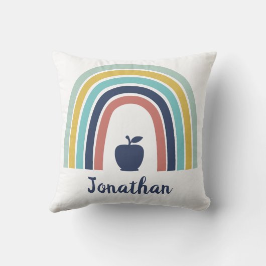 Aangepaste moderne boho-appelregenboog kussen (Achterkant)